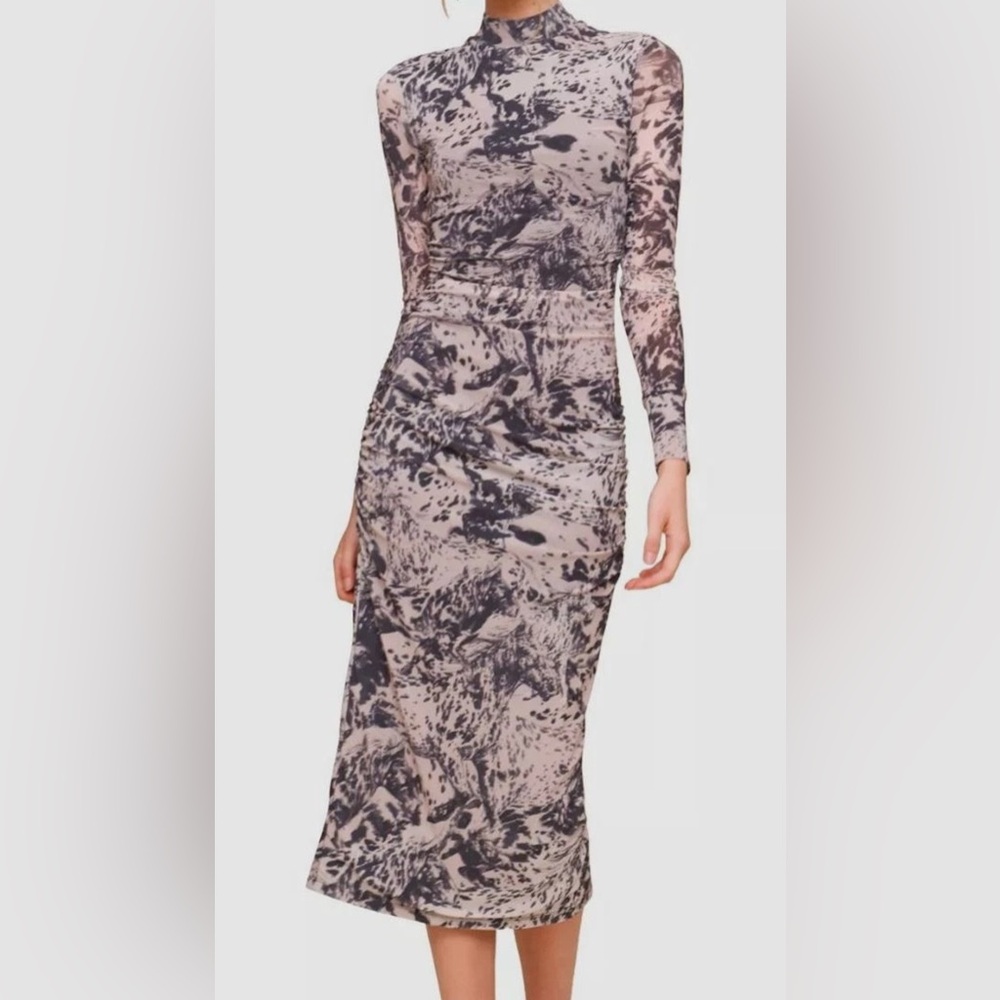 NWT Avec Les Filles Long Sleeve Mesh Dress